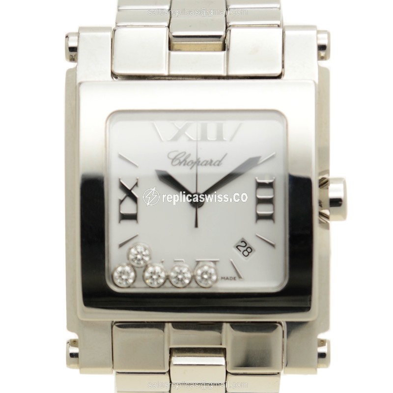 Chopard Happy Sport Quartz - White Dial - Steel Case - Silver Strap